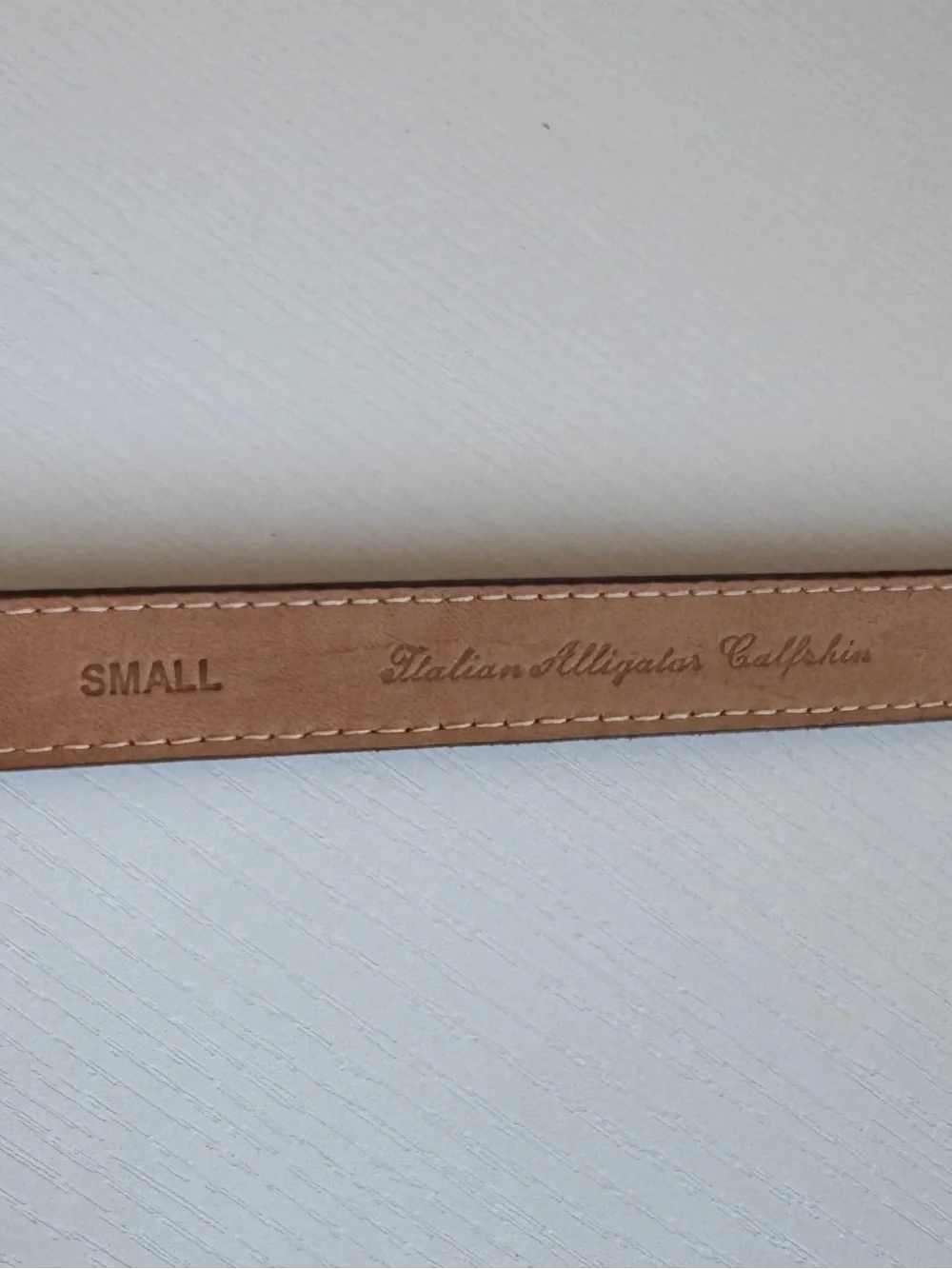 Vintage DKNY Embossed Red Calf Leather Belt Silver Buckle USA Ladies Small